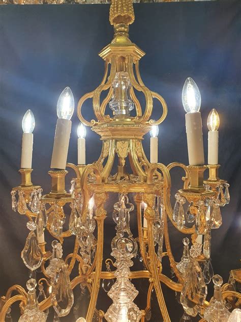 Proantic Important Lustre Cristal Et Bronze Louis Xiv Regenge