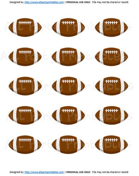 Football Cupcake Toppers Printable