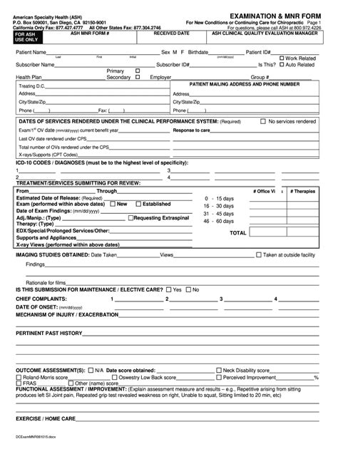 Chiropractic Physical Exam Form Pdf Fill Out And Sign Online Dochub