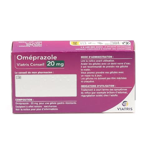 Oméprazole 20 Mg Viatris Médicament Pour L Estomac Et Reflux Gastrique