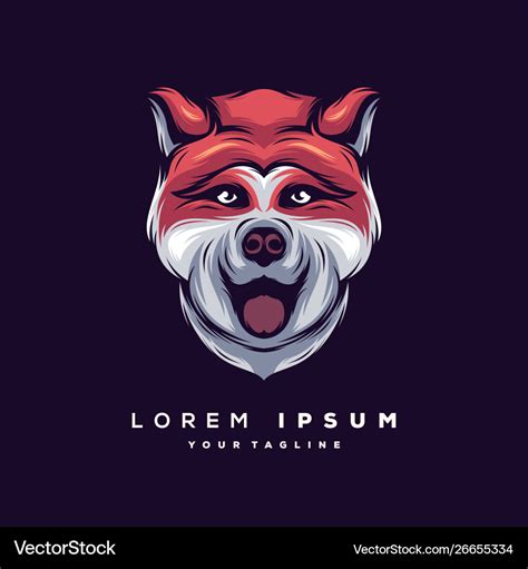 Awesome wolf dog logo design Royalty Free Vector Image