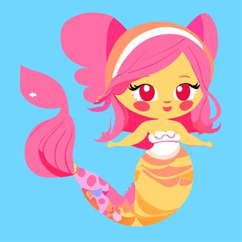 Premium Vector Mermaid Vector Illustration Kawaii