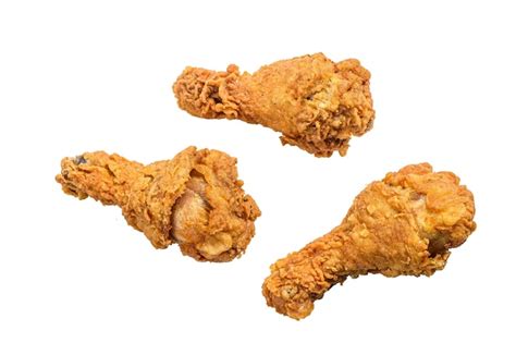 Coxa De Frango Frito Crocante De Kentucky Isolada No Fundo Branco