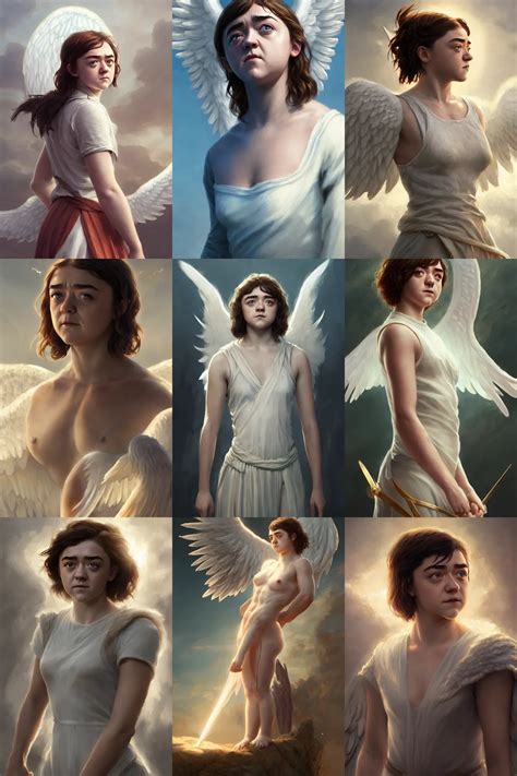 Maisie Williams As A Heavenly Angel Anatomy Bathing Stable Diffusion