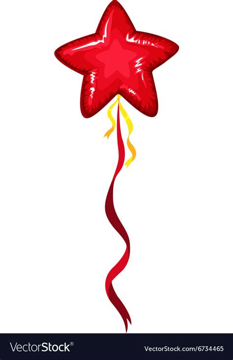 Red balloon with star shape Royalty Free Vector Image