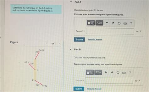 Solved Determine The Net Torque On The 3 5m Long Unilom Chegg