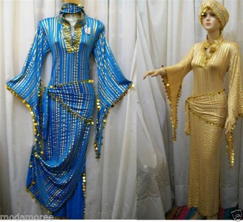 Egyptian Galabeya Baladi Belly Dance Saidi Dress Costume And2 Scarf