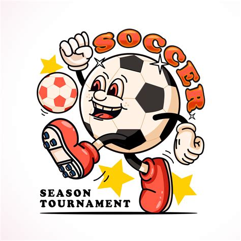 Retro soccer mascot character. Suitable for logos, mascots, t-shirts, stickers and posters ...