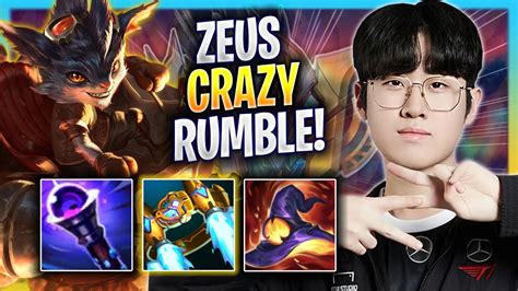 ZEUS CRAZY GAME WITH RUMBLE T1 Zeus Plays Rumble TOP Vs Aatrox