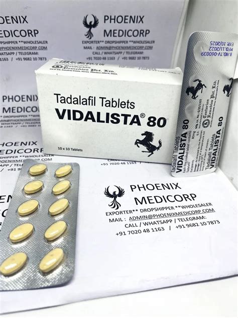 Pharmaceutical Medicines Vidalista Black 80mg Tadalafil Tablets