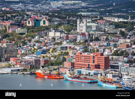 St Johns Harbour And Downtown Area St Johns Newfoundland Canada