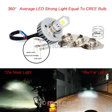 3led Head Lamp 18w 6000k 2000lm H4 H6 Led Hi Lo Headlight Conversion Kit Light Bulb Universal