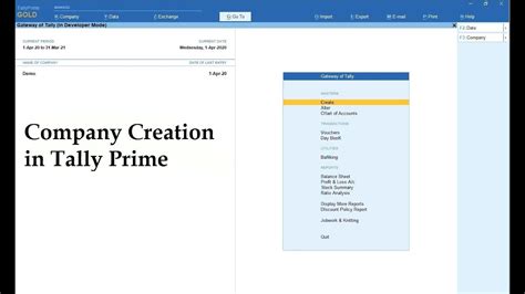 Company Creation In Tally Prime Tally Prime Guide YouTube