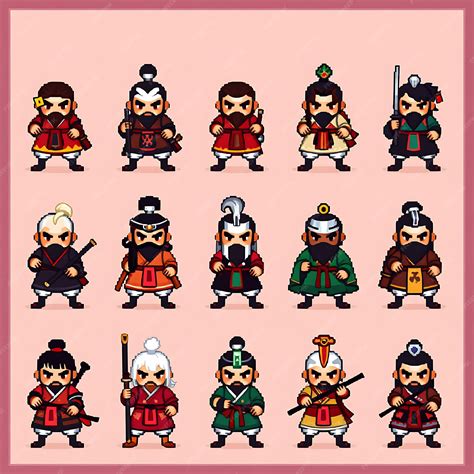 Premium Photo 16 Diverse Miyamoto Musashi Japan In 4 Bit Pixel Art