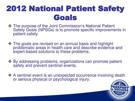 What Is The Purpose Of The Joint Commission S National Patient Safety Goals At Evelyn Harry Blog