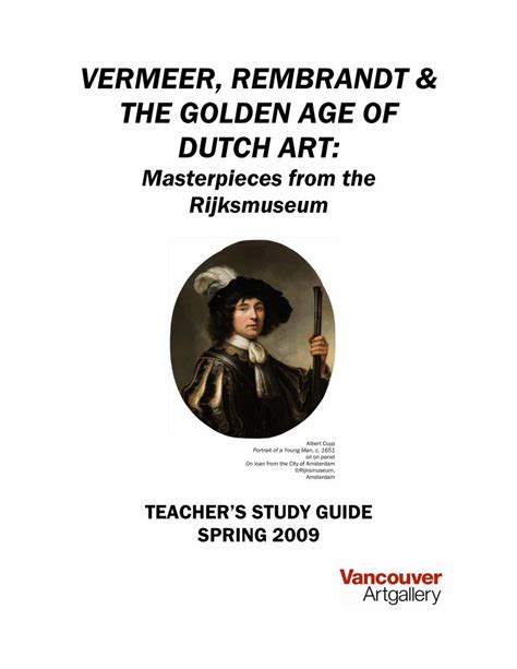 PDF VERMEER REMBRANDT THE GOLDEN AGE OF Masters Study Guide Pdf