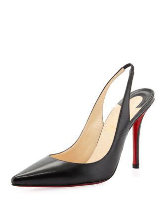 Christian Louboutin Apostrophe Red Sole Slingback Pump Black Neiman