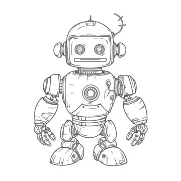 Coloriage Gratuit De Robot Et Images De Croquis Au Crayon Dessin De