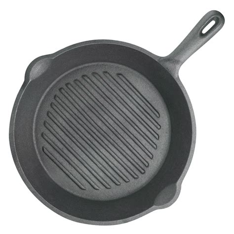 Kitchencraft Ribbed Round Induction Safe Cast Iron Griddle Pan Cm