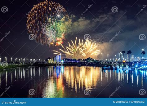 Fireworks At Al Khobar Saudi Arabia September 23 2022 National Day Celebration Of Kingdom Of