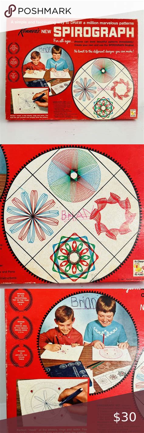 Vintage Spirograph Set By Kenner Drawing Toy Set W Box