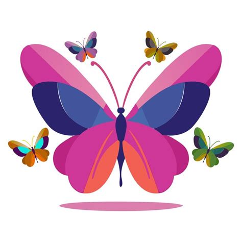 Vector Arte Mariposa Colorido Paquete Vector Premium