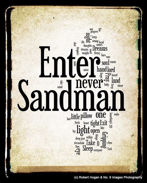 Enter Sandman Lyrics Metallica Word Art Word Cloud Art Print 8x10