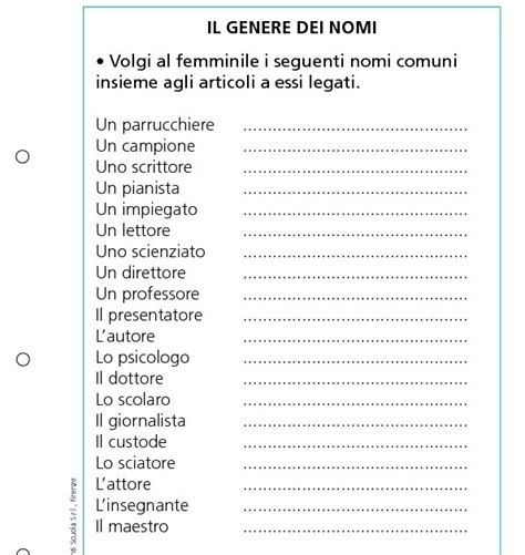 Il Genere Dei Nomi Giunti Scuola