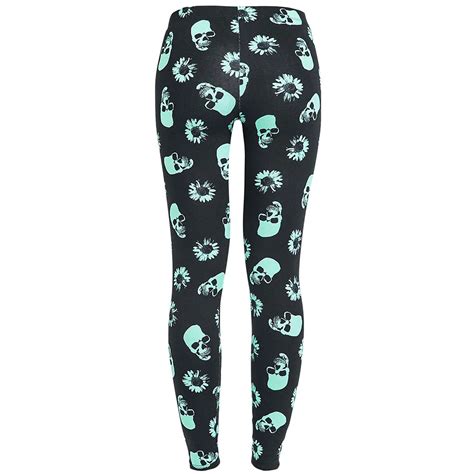 Buy Women Skull Heads Leggings Skeleton And Flowers