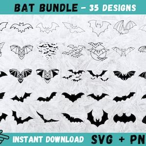 Bat Bundle Svg Halloween Bats Svg Spooky Bat Svg Bat Cricut Bats