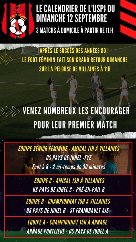 Actualit Programme Du Week End Club Football Us Pays De Juhel Footeo