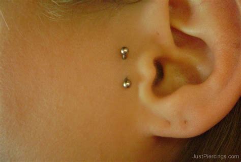 Vertical Tragus Piercing For Ears