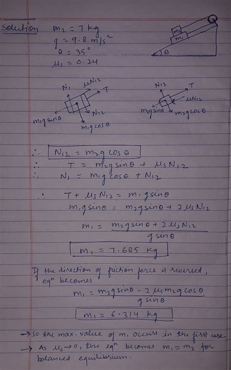 [solved] Block M1 Sits At Rest On The Surface Of An Inclined Plane With