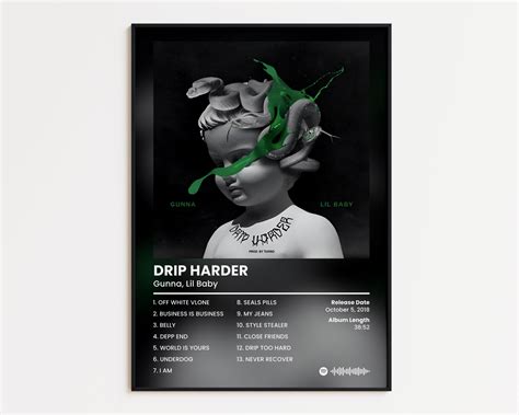 Poster Gunna Cover Poster Drip Harder Print Lil Baby Rap Poster Hip