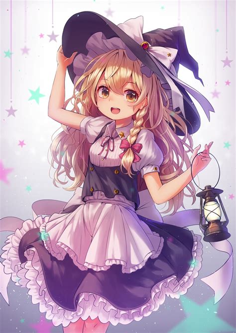 439645 Fall Torinari Witch Hat Anime Girls 2d Touhou Kirisame Marisa Digital Art Anime