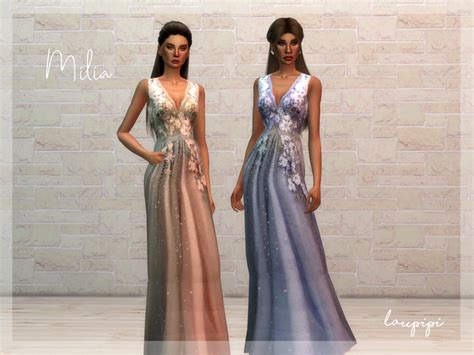 New Embellished Long Dress Found In TSR Category Sims 4 Female Everyday