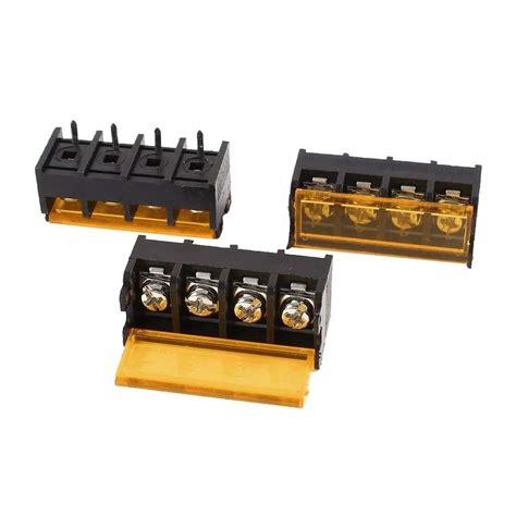 Buy 4 Pin Barrier Terminal Block Connector With Flap Cover Lid 95 Mm