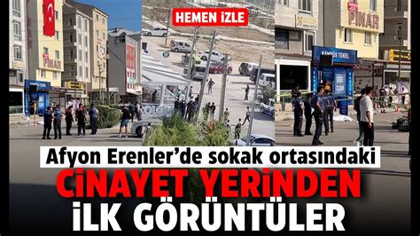 Afyon Erenlerdeki sokak ortasındaki cinayet yerinden ilk görüntü YouTube