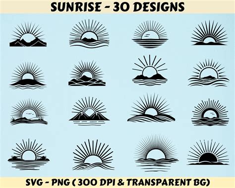 Sunrise Svg Sunrise Svg Bundle Sunrise Silhouette Sunrise Svg Png