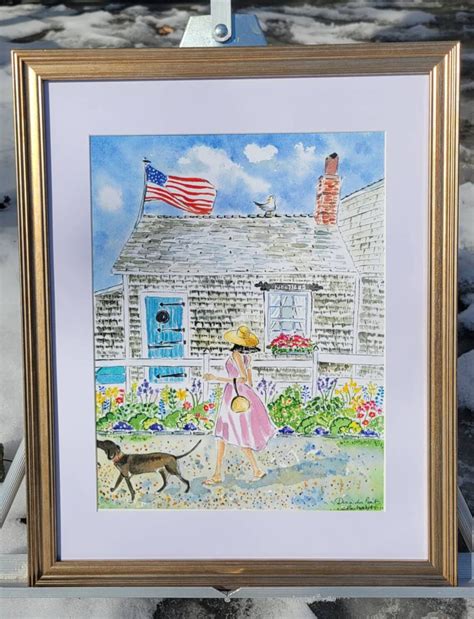 A Walk On Nantucket Print Fashion Illustration Print Etsy