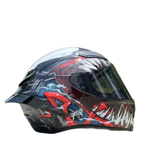 Cretsiz Kargo Tam Y Z Motosiklet Kask Tek Visor Siyah Spoiler