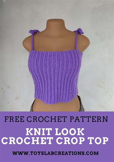 Free Crochet Pattern Knit Look Crochet Crop Top Pattern Easy Ribbed