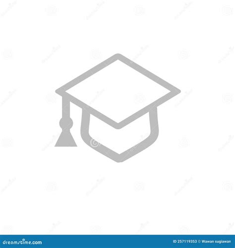 Topi Wisuda Ilustrasi Icon Putih Stock Illustration Illustration Of