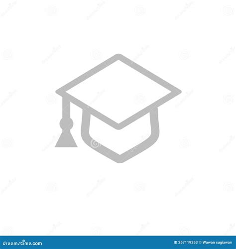 Topi Wisuda Ilustrasi Icon Putih Stock Illustration - Illustration of ...