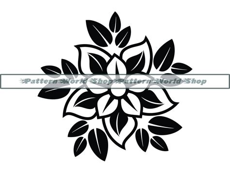 Flower Outline 2 SVG, Flower SVG, Flower Design SVG, Flower Clipart ...