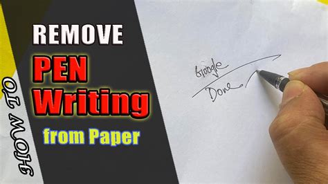 How To Erase Pen Writing From Paper Youtube