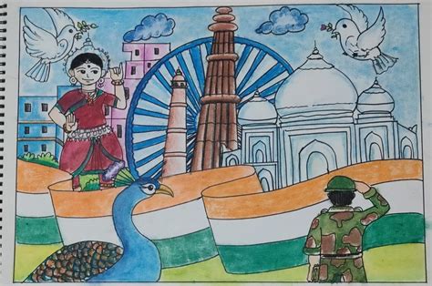 Independence Day Drawing Drawing For Kids Drawings Poster Painting
