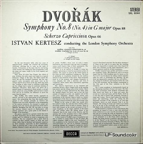 DVORAK SYMPHONY NO 8 ISTVAN KERTESZ LSO SXL 6044 관현악곡 LP