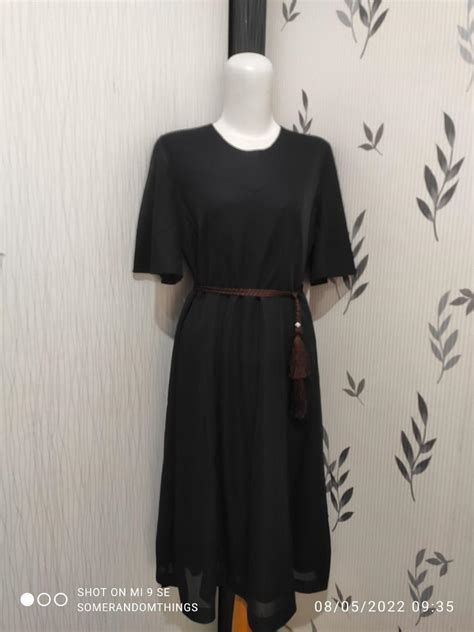 Midi Dress Premium Sifon Vintage Ld 94 Pb 100 Fesyen Wanita