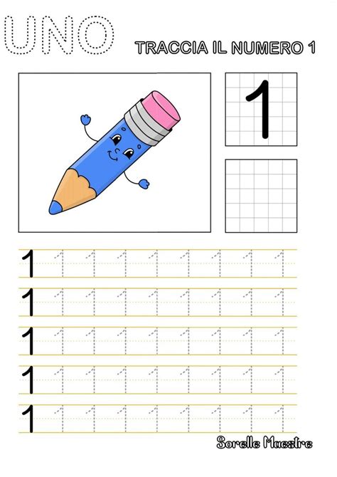 Pregrafismo Numeri Da 1 A 10 Matematica Scuola Primaria Classe 1